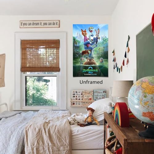 BILVAZOG Animal Zootopia 2 Poster For Fans Kids Room Bedroom Wall Decor -Movie Zootopia Posters Canvas Prints Picture For Teen Boy Girls Gifts - Image 5