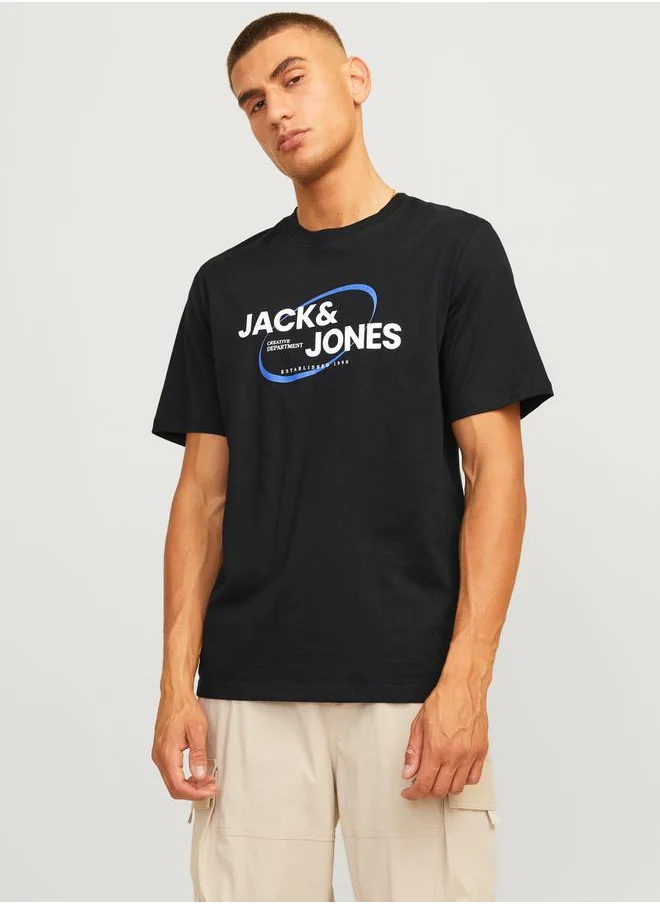 JACK & JONES Logo Print Crew Neck T-Shirt