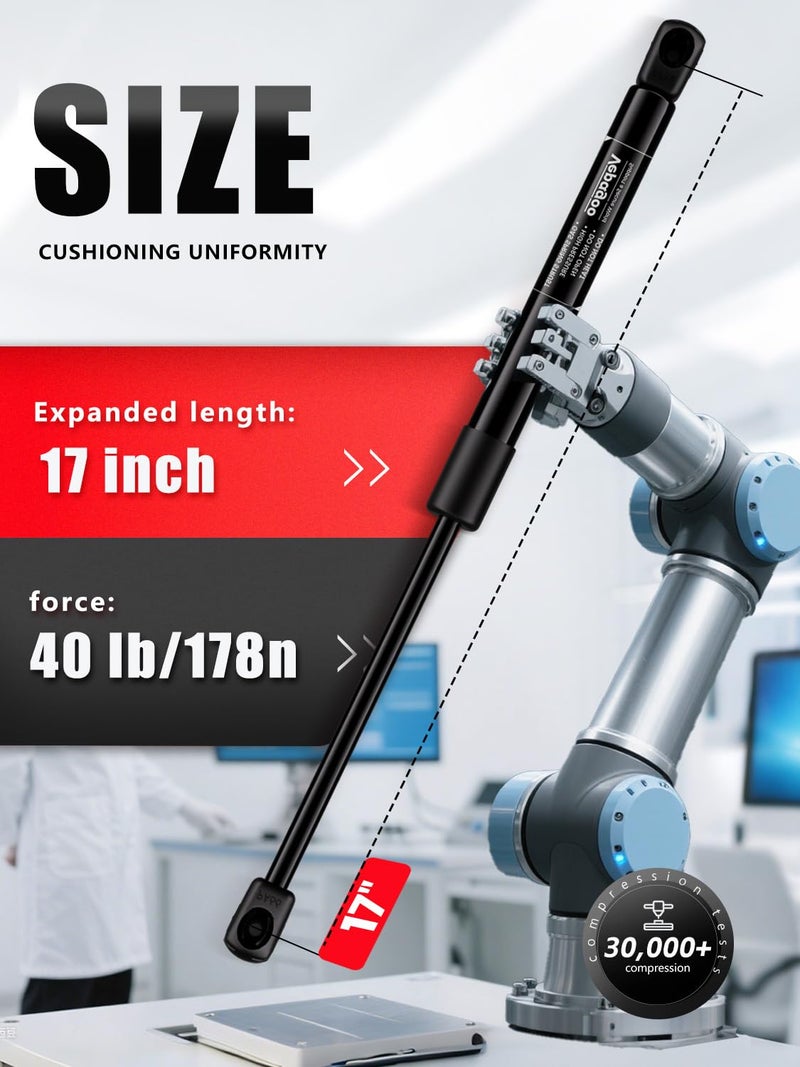 Vepagoo C16-06874 17 inch 40Lb/178N Gas Shocks Struts for Truck Canopy Leer are Camper Shell Truck Topper Rear Window, Pickup Cab Canopy Door, 2pcs (1pair) - Image 2