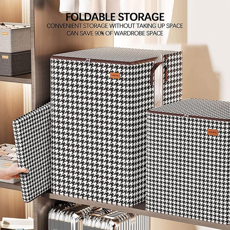 ZEELPETAL Storage Bags Cupboard Wardrobe Storage Organizer Large Blanket Clothes Organization and Storage Containers for Comforter Bedding Foldable Organizer Grey NonWoven Fabric 1pc Multi - Image 5
