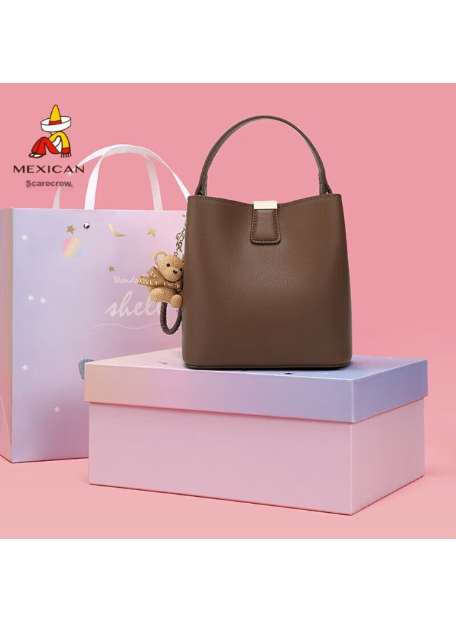 Scarecrow Handbag For Women, New Cowhide Shoulder Crossbody Bucket Bag, Birthday Gift For Girlfriend Or Wife On Qixi Festival Or Valentine's Day - Image 3
