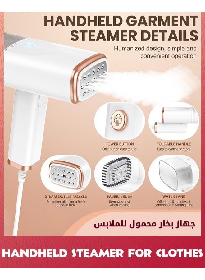 EETU Steamer For Clothes,Foldable Handheld Clothing Wrinkles Remover Garments,30-Second Fast Heat-up,120ml Water Tank for Home Travel,White - Image 3