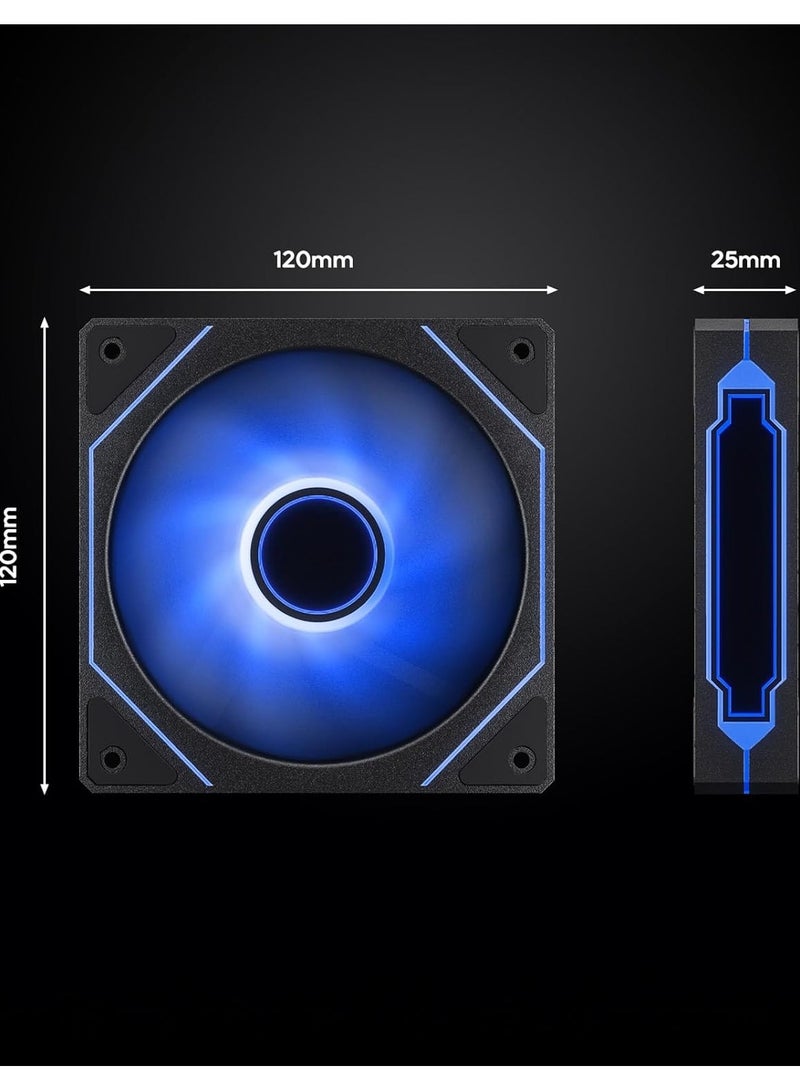 Black 120-3 in 1 120 mm Infinity Mirror Design Case Fans with PWM Control & ARGB Effect, Hydraulic Bearing for Low-Noise Operation - Suitable for Most PC Cooling Systems - Black  - Image 5