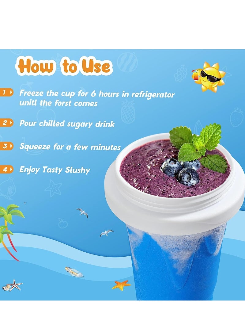 Cool Baby COOLBABY slushie Maker Cup, TIK TOK Magic Quick Frozen Smoothies Cup, Cooling Cup, Double Layer Squeeze Slushy Maker Cup, Cool Stuff Birthday Gifts for Kids (Blue)  - Image 4