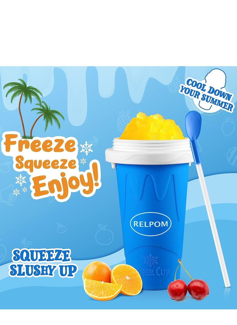 Cool Baby COOLBABY slushie Maker Cup, TIK TOK Magic Quick Frozen Smoothies Cup, Cooling Cup, Double Layer Squeeze Slushy Maker Cup, Cool Stuff Birthday Gifts for Kids (Blue)  - Image 2