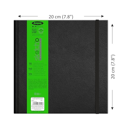 Anupam SketchO Sketch Book Hardbound Square Drawing Notebook Acid Free Paper Elastic Clouser for Artists Students -124 Pages 140 GSM - Image 2