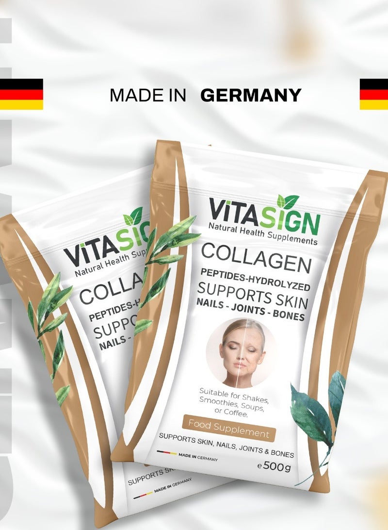 فيتاساين مسحوق الكولاجين المُحلل من فيتاساين، النوع الأول والثالث، بدون نكهة، 500 غرام - دعم غذائي يومي - Image 3