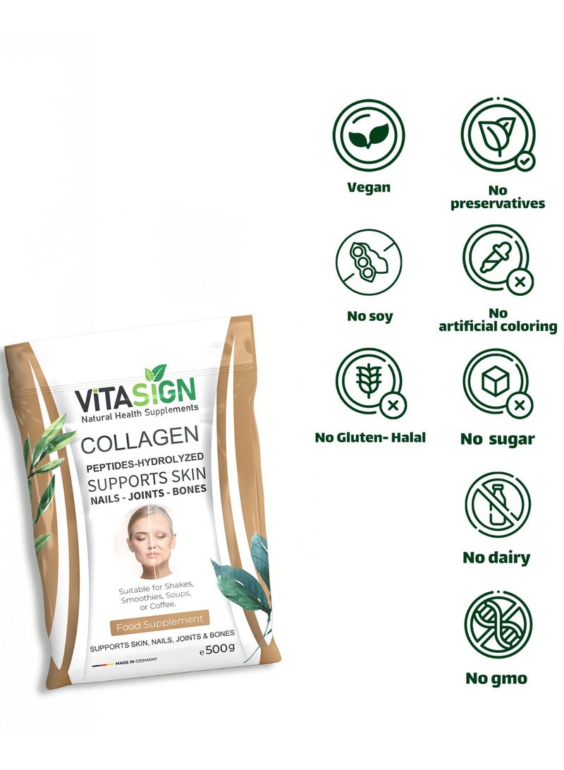 فيتاساين مسحوق الكولاجين المُحلل من فيتاساين، النوع الأول والثالث، بدون نكهة، 500 غرام - دعم غذائي يومي - Image 5