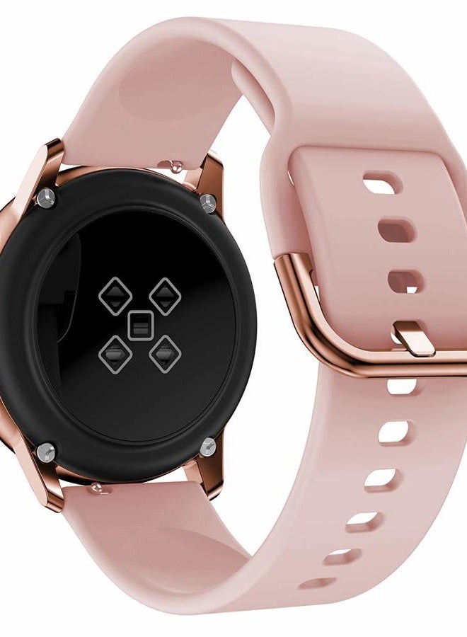 DEALELE Strap Compatible with Samsung Galaxy Watch 4/4 Classic / 5/5 Pro/Galaxy 3 41mm / Galaxy Watch 42mm / Active 2, 20mm Silicone Replacement Bands for Huawei GT2 42mm / GT3 42mm (Pink) - Image 2