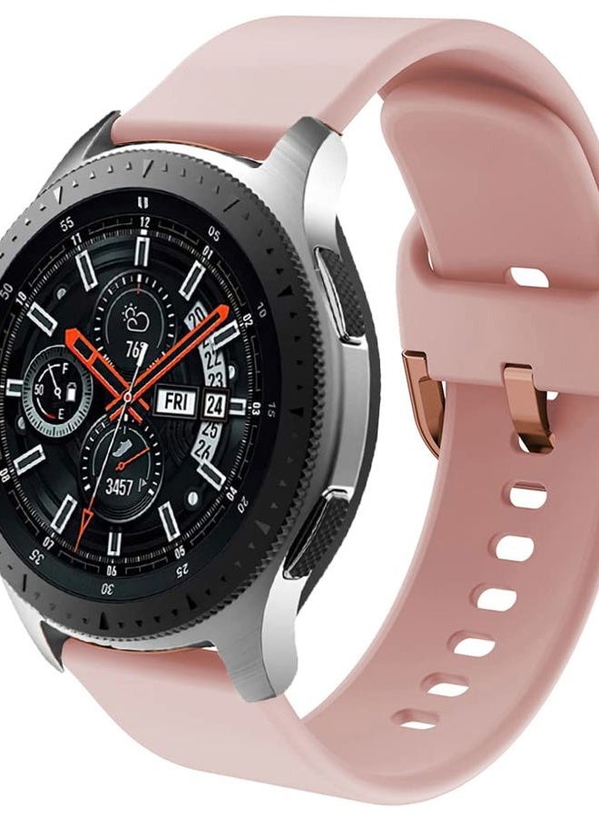 DEALELE Strap Compatible with Samsung Galaxy Watch 4/4 Classic / 5/5 Pro/Galaxy 3 41mm / Galaxy Watch 42mm / Active 2, 20mm Silicone Replacement Bands for Huawei GT2 42mm / GT3 42mm (Pink) - Image 1