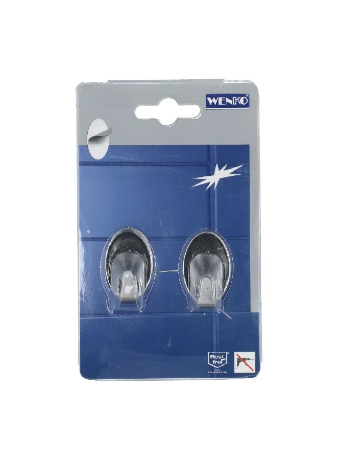Wenko 2-Piece Wall Strip Hook Silver 15.494 x 2.032 x 9.398 cm 4477020100 - Image 1