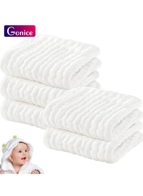 5 Pieces Muslin Burp Cloths, 35*75CM Muslin Handkerchiefs, Muslin Cloths, Gauze Burp Cloths, Soft Cotton Burp Cloths