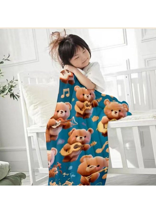 عام بطانية رقيقة من الفانيلا الكرتونية للأطفال والرضع (دافئة ومريحة، ومناسبة للنوم والألعاب) 70 سم * 100 سم - Image 3