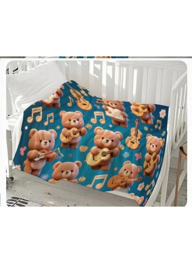 عام بطانية رقيقة من الفانيلا الكرتونية للأطفال والرضع (دافئة ومريحة، ومناسبة للنوم والألعاب) 70 سم * 100 سم - Image 2