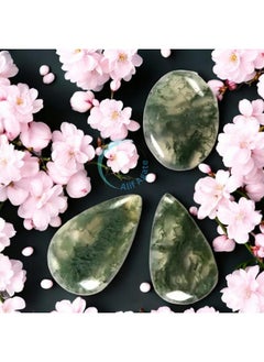 Generic ALIF AGATE Natural Moss Agate Oval-Shaped Healing Stones for Reiki Healing, Energy Balancing, and Crystal Therapy A Perfect Tool for Chakra Alignment and Spiritual Wellness (Pack of 1)  - Image 4