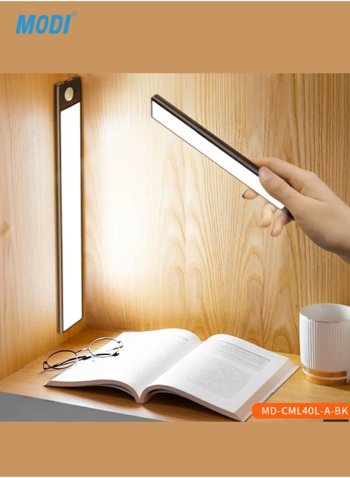 مودي مصباح خزانة مغناطيسي LED - مستشعر حركة لاسلكي أسفل الخزانة، ضوء ليلي قابل لإعادة الشحن - أبيض، دافئ، ضوء طبيعي - Image 4