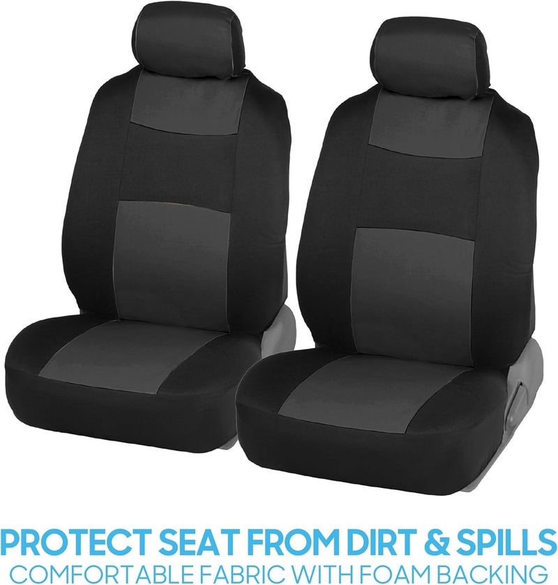 BDK PolyPro Car Seat Covers Full Set in Charcoal on Black – Front and Rear Split Bench Seat Covers for Cars, Easy to Install Car Seat Cover Set, Car Accessories for Auto Trucks Van SUV - Image 3