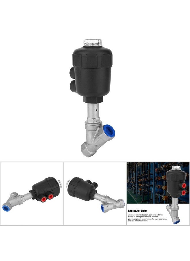 Garosa Garosa Pneumatic Steam Valve, Air Actuated Thread Angle Seat Valve, PTEE Sealing, Stainless Steel Thickened Plastic Case Steam Valve(1/2" DN15)  - Image 4