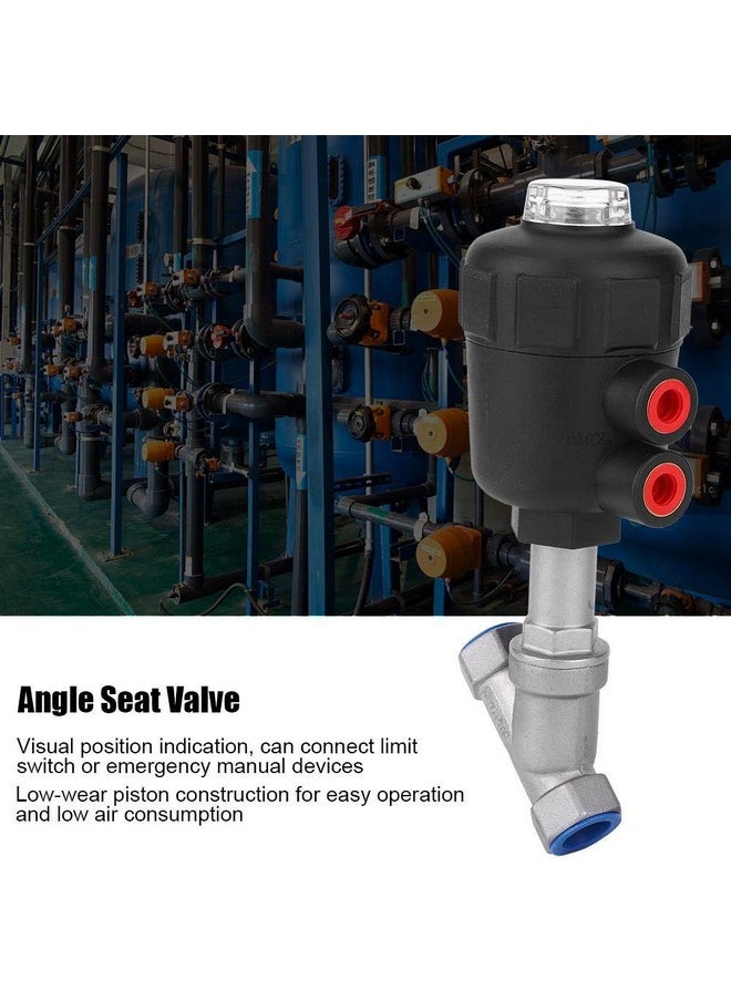 Garosa Garosa Pneumatic Steam Valve, Air Actuated Thread Angle Seat Valve, PTEE Sealing, Stainless Steel Thickened Plastic Case Steam Valve(1/2" DN15)  - Image 2