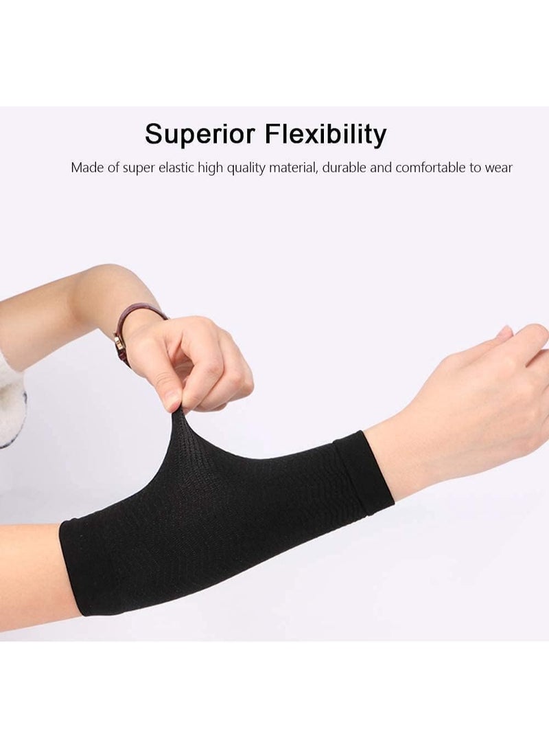 2 Pack Arm Slimming Shaper Wrap, Compression Sleeve, Elastic for Fat Loss, Sport Fitness Shapers, Helps Tone Shape, Suitable for Women Girls Weight Loss, Beige + Black - Image 2