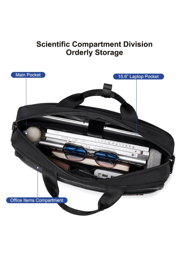 أركتيك هانتر حقيبة كمبيوتر محمول Arctic Hunter للرجال والنساء 2 في 1 حقيبة يد مكتبية مزودة بجيب للكمبيوتر المحمول مقاس 15.6 بوصة وحجرات متعددة وحزام كتف قابل للفصل وحقيبة مقاومة للصدمات والماء - Image 2