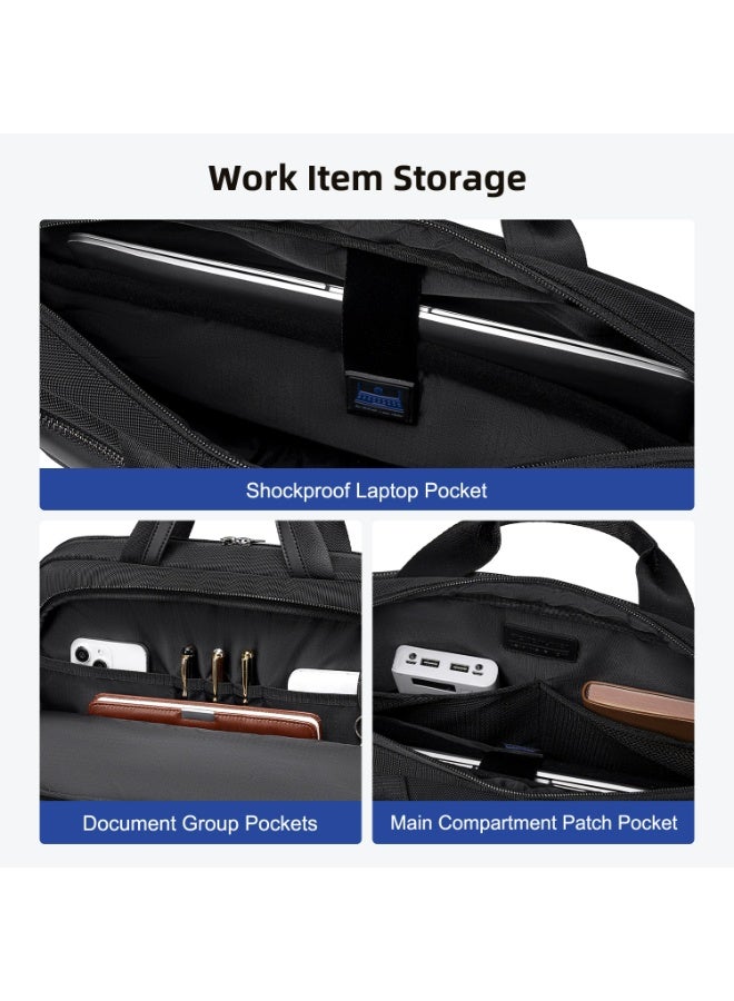 أركتيك هانتر حقيبة كمبيوتر محمول Arctic Hunter للرجال والنساء 2 في 1 حقيبة يد مكتبية مزودة بجيب للكمبيوتر المحمول مقاس 15.6 بوصة وحجرات متعددة وحزام كتف قابل للفصل وحقيبة مقاومة للصدمات والماء - Image 3