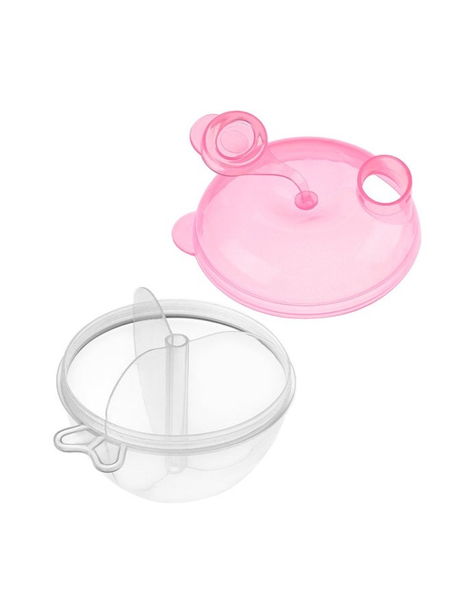 2 Pack BPA-Free 3-Compartment Baby Formula Dispenser, Leak-Proof Non-Spill Portable Milk Powder & Snack Container, Easy to Clean for Infant Toddler Daily & Travel Use (Pink) - Image 2
