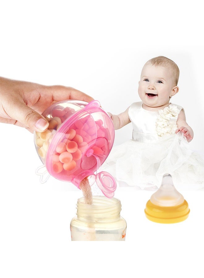 2 Pack BPA-Free 3-Compartment Baby Formula Dispenser, Leak-Proof Non-Spill Portable Milk Powder & Snack Container, Easy to Clean for Infant Toddler Daily & Travel Use (Pink) - Image 5