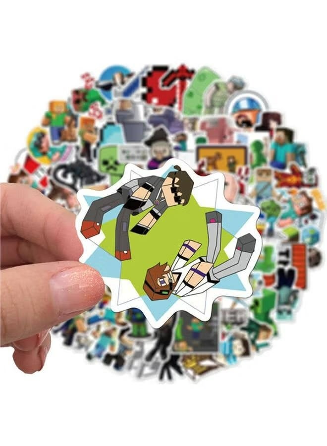 ماين كرافت ١٠٠ قطعة من ملصقات ماينكرافت المصنوعة من الفينيل المقاوم للماء، مقاس ١٢ × ١٢ × ١ سم - Image 4