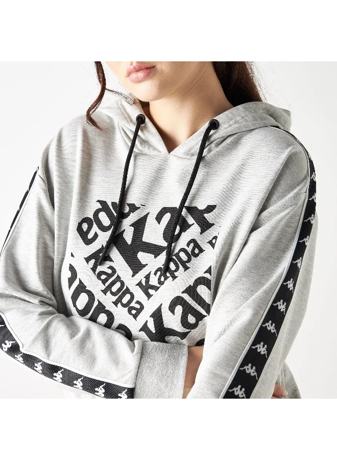 Kappa Kappa Logo Tape Detail Hoodie with Long Sleeves