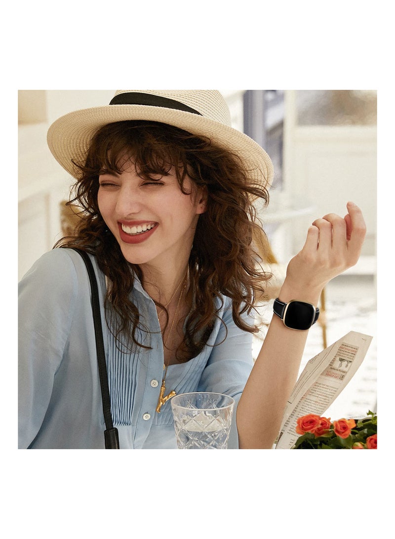 Zikra Leather Band Compatible with Fitbit Versa 3/Fitbit Versa 4 Strap/Fitbit Sense/Fitbit Sense 2 Strap, Premium Leather Strap Genuine Leather Wristband Compatible with Fitbit Versa 4/3 Sense 1/2 Strap - Image 4