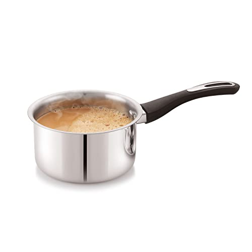 Anjali FPSP14 Stainless Steel Fiesta Pro Sauce Pan Without Lid Chai pan with Induction Base 14 cm 900 ml - Image 1