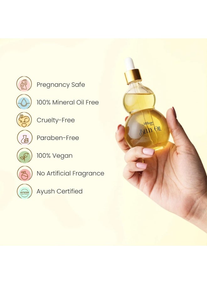Milagro Beauty Ayurvedic Belly Oil | Stretch Marks Treatment | Scar Removal Oil| Pregnancy And Breastfeeding Safe | Sweet Almond Oil+20 Botanical Ingredients | Fresh And Old Scar Healing | 100Ml  - Image 5