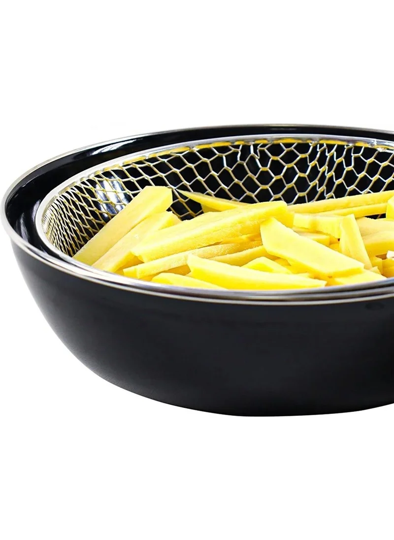 نيشيف Enamel Luxury Fryer Frying Pan Wire 26 cm - Black