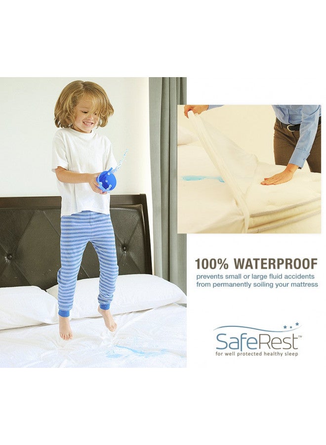 SafeRest Zippered Mattress Protector - Premium 9-12 Inch Waterproof Mattress Cover for Bed - Breathable & Noiseless Washable Mattress Encasement - King - Image 2