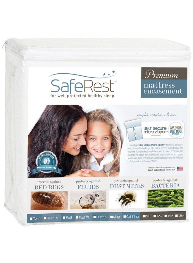 SafeRest Zippered Mattress Protector - Premium 9-12 Inch Waterproof Mattress Cover for Bed - Breathable & Noiseless Washable Mattress Encasement - King - Image 1