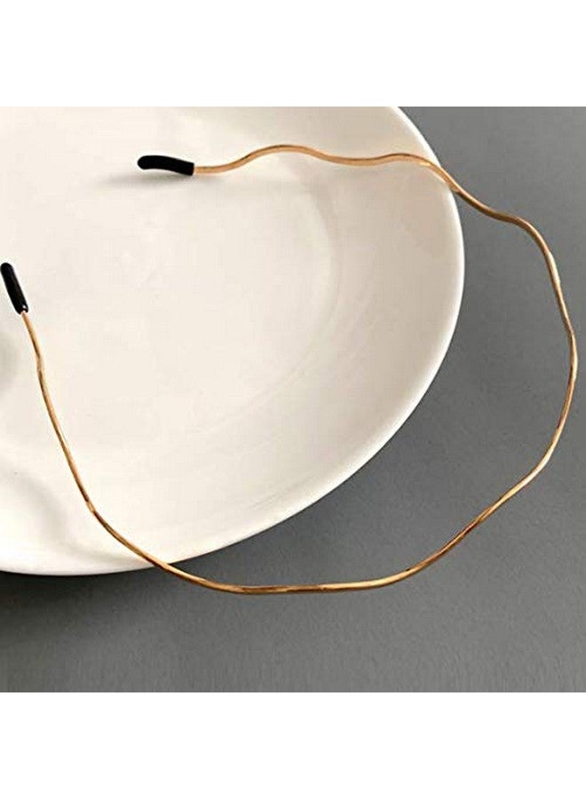 Aeyistry Eyistry Retro Simplicity Metal Big Wave Line Hair Hoop Wavy Headbands Gold Metal Hair Accessories Multiuse Headbands Bandeau Fashion Headband - Image 3