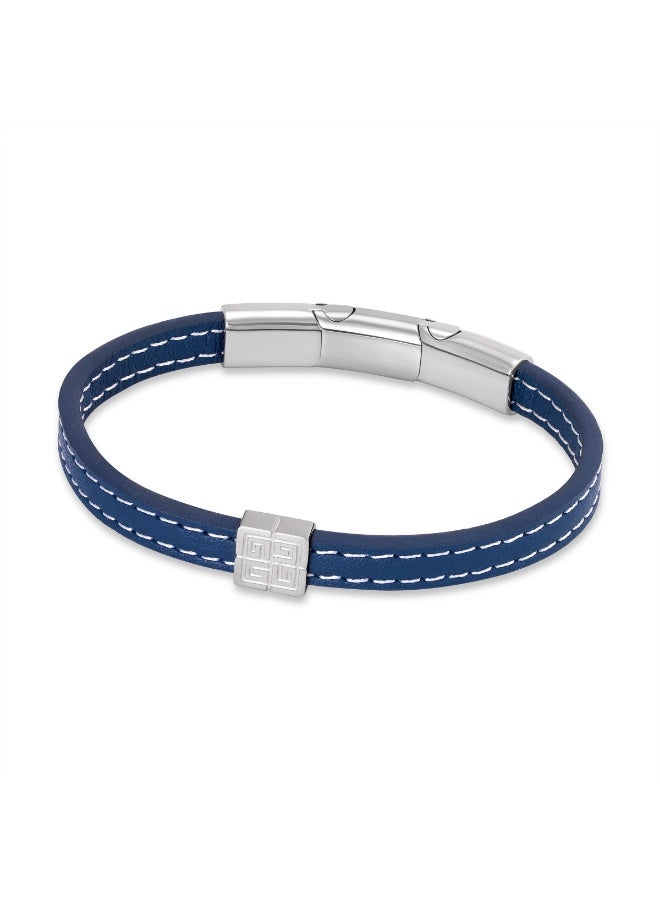 غاي لاروش سوار شارلي من الستانلس ستيل بجلد أزرق مسطح - Image 1