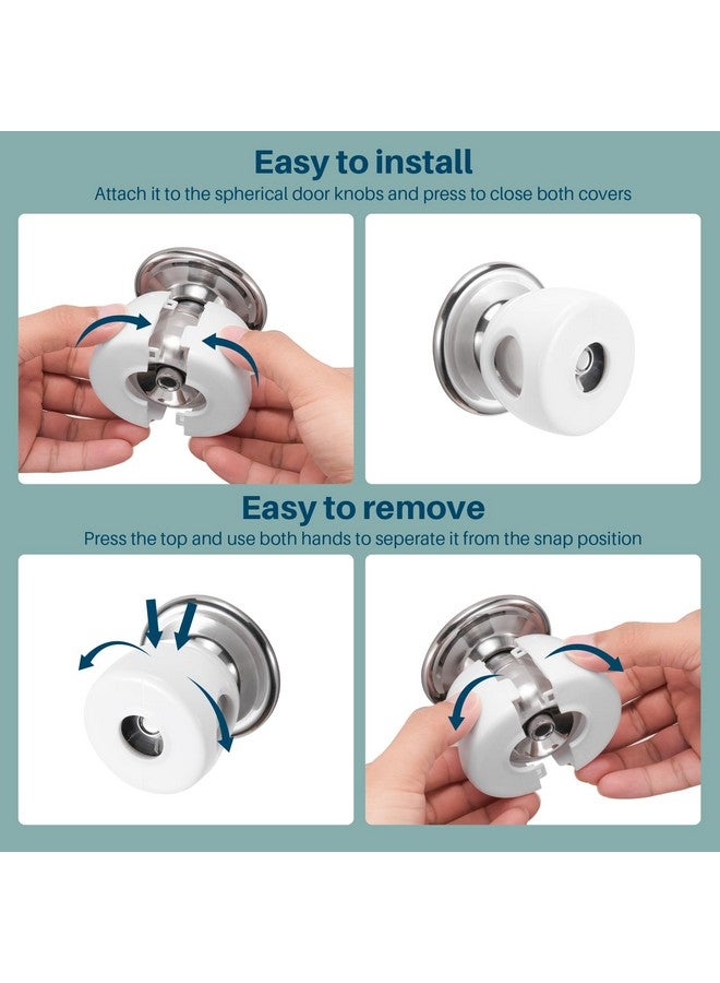 Inaya Baby Proofing Door Knob Cover (4 Pack) - Prevent Children from Opening Doors, Fit Most Round Knobs - Door Knob Safety Cover for Kids, Child Proof Door Lock, Child Proof Door Locks - Clear - Image 5