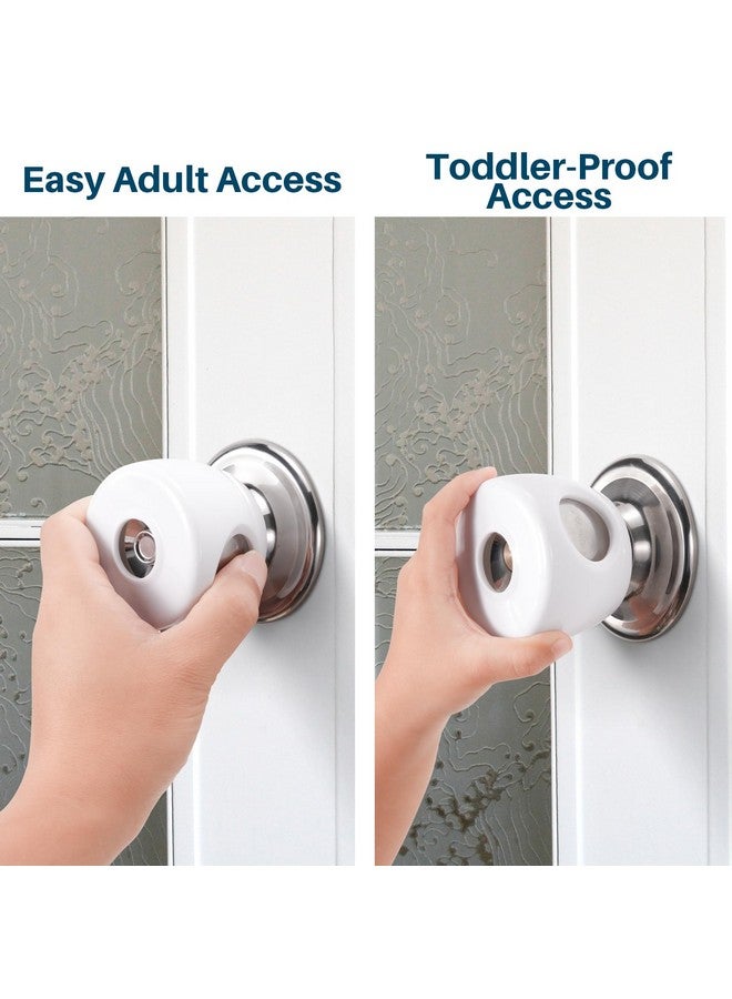 Inaya Baby Proofing Door Knob Cover (4 Pack) - Prevent Children from Opening Doors, Fit Most Round Knobs - Door Knob Safety Cover for Kids, Child Proof Door Lock, Child Proof Door Locks - Clear - Image 4