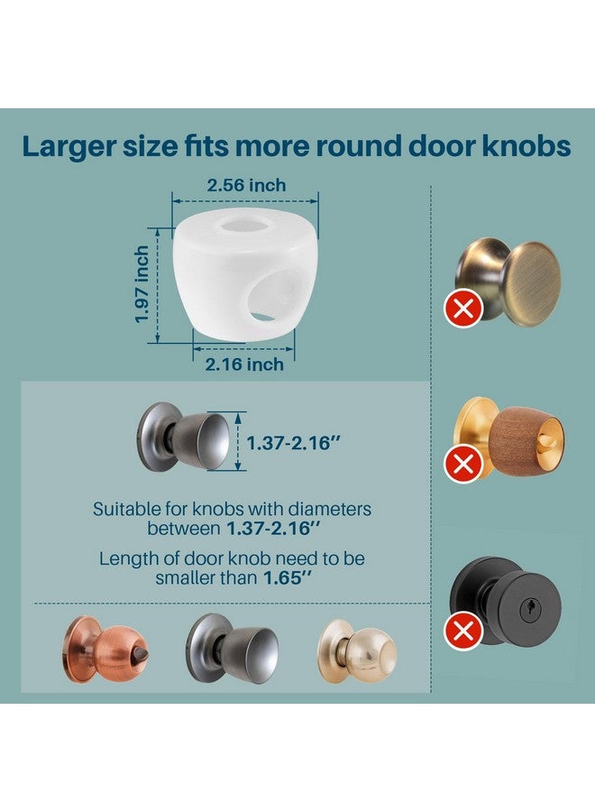 Inaya Baby Proofing Door Knob Cover (4 Pack) - Prevent Children from Opening Doors, Fit Most Round Knobs - Door Knob Safety Cover for Kids, Child Proof Door Lock, Child Proof Door Locks - Clear - Image 2