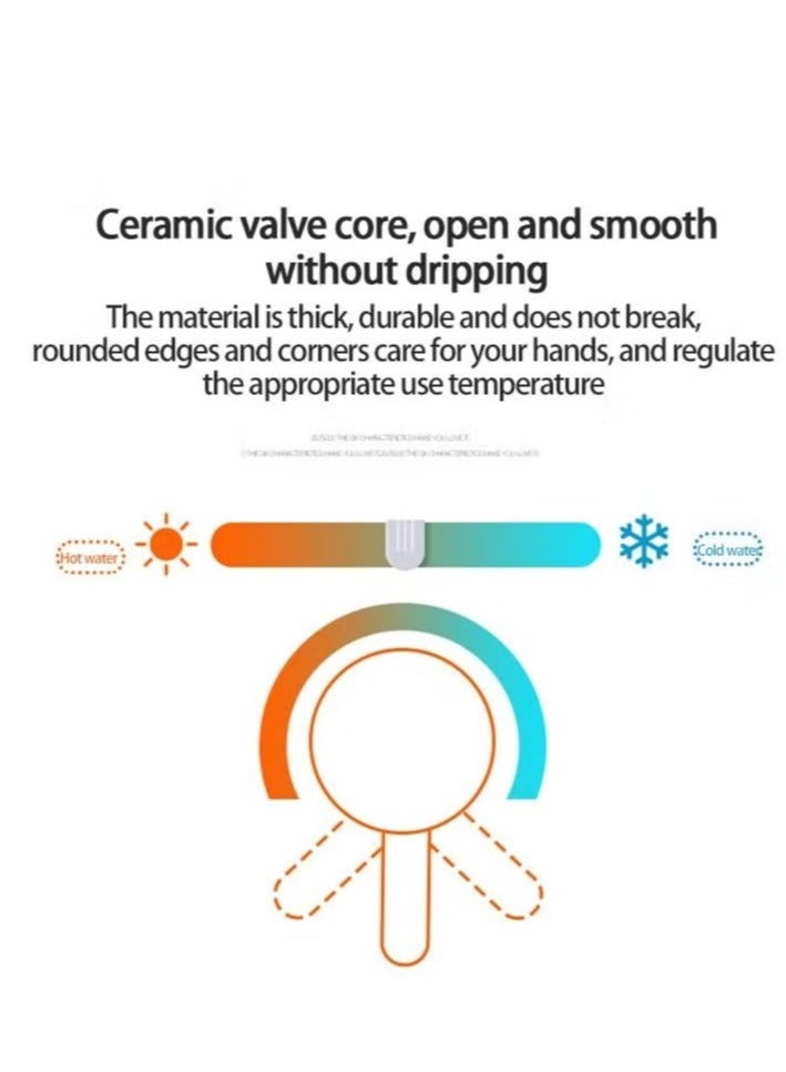 صنبور حوض الحمام شلال مثبت على سطح السفينة خلاط مياه باردة وساخنة صنبور حوض للحمام صنبور سطح السفينة - Image 3