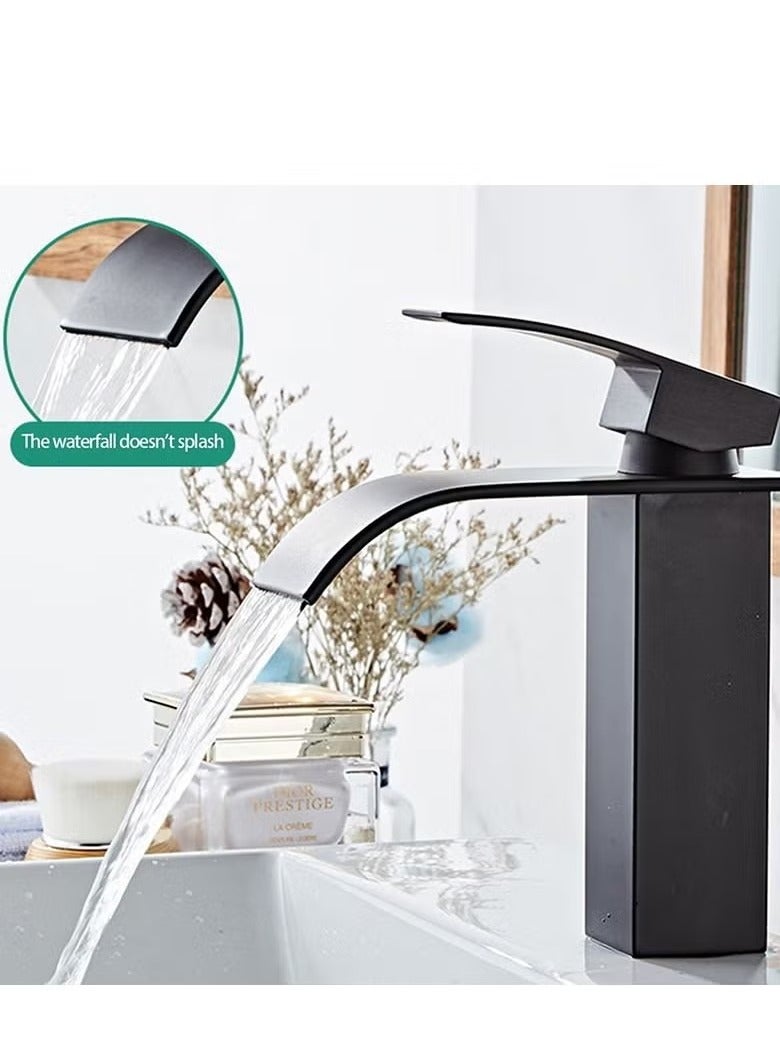 صنبور حوض الحمام شلال مثبت على سطح السفينة خلاط مياه باردة وساخنة صنبور حوض للحمام صنبور سطح السفينة - Image 2