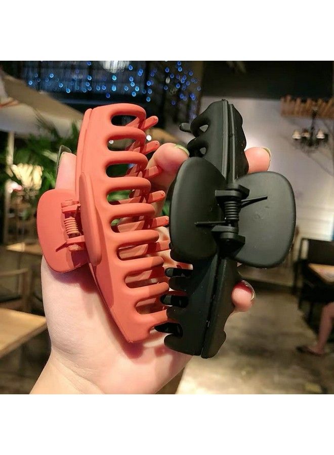 Pactiv Big Hair Claw Clips Large Hair Clips For Thick Hair And Thin Hairmatte Hair Clips For Women And Girls Fashion Hair Styling Accessories 2 Packs - Image 1