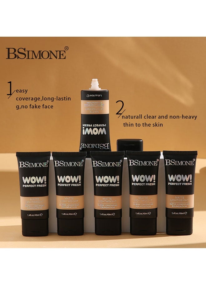 BSIMONE Matte Lighweight Super Longwear Foudation，Super Coverage Multi-Use Sculpting Concealer Matte Lightweight Foundation Super Longwear 40ml #BEIGE3 - Image 4