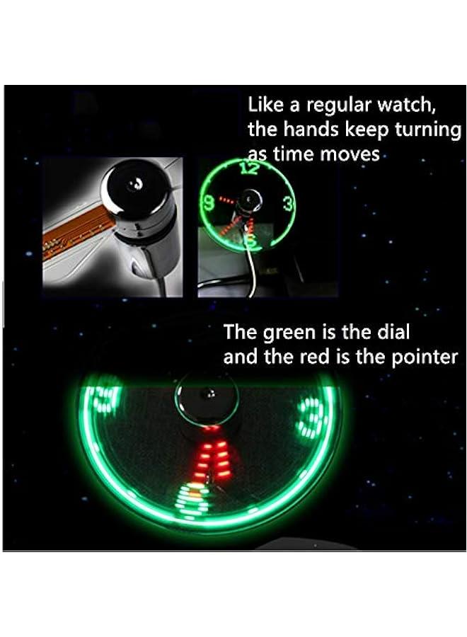 Portable USB Fan with Clock and LED Light Display for Laptop Office Home Travels - 90mm Mini Gooseneck Fan Powered by USB - Image 2