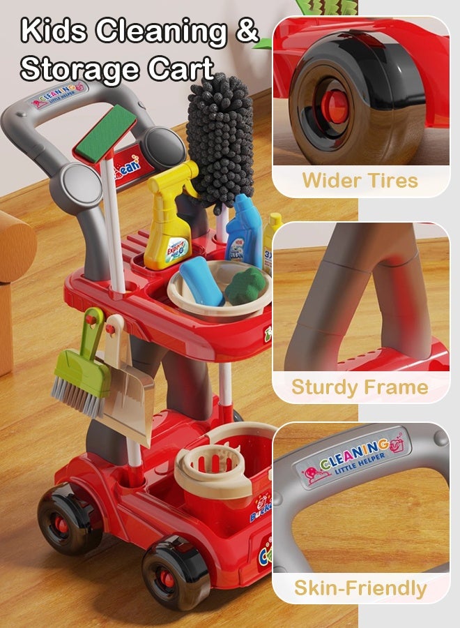 Forthcan Kids Cleaning Set 19PCS, Pretend Play Housekeeping Toys with Broom Mop Bucket Brushes and Cleaning Tools, Educational Role Play Gift for Toddlers Girls Boys Ages 3-6 - Image 4