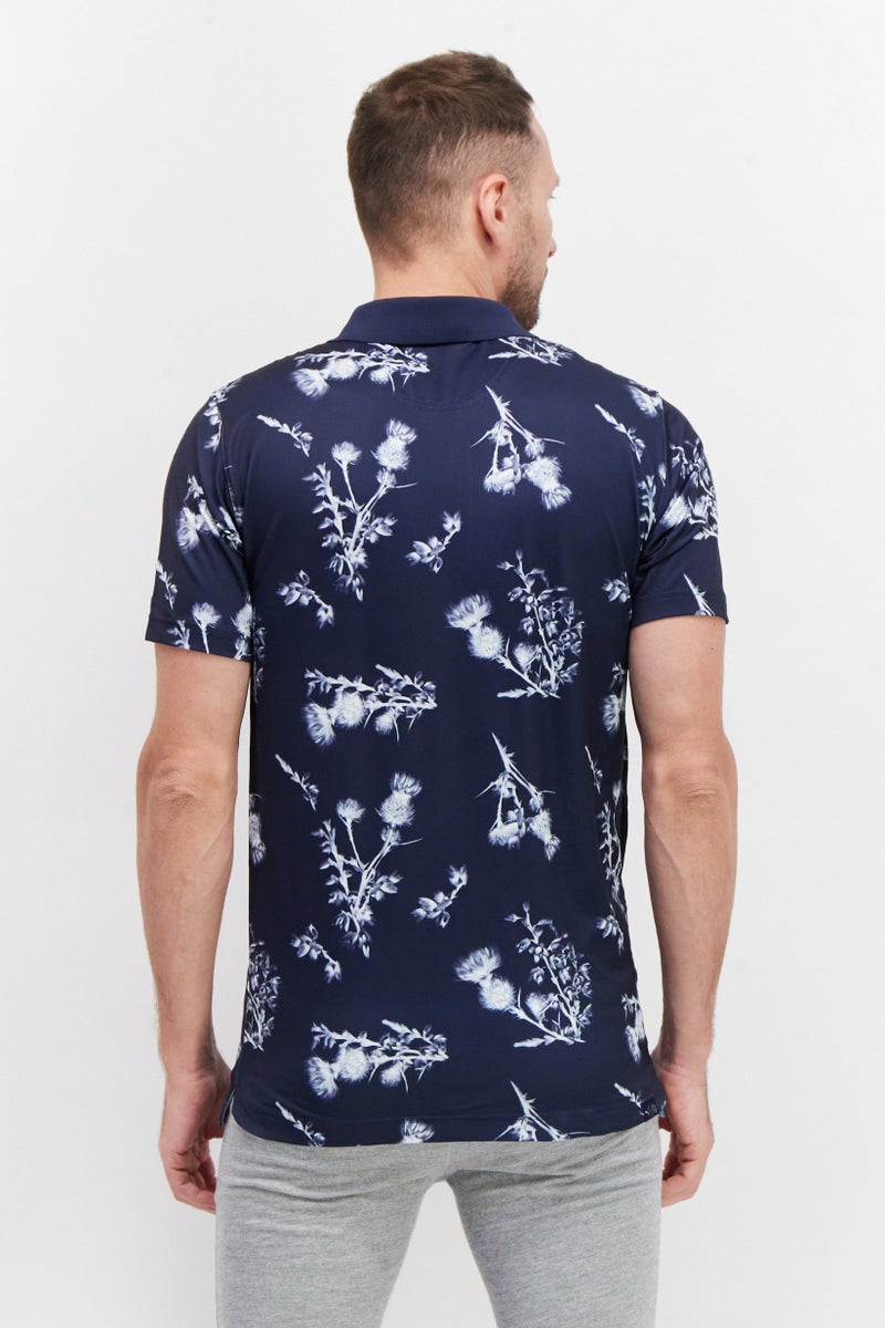 PUMA قميص بولو رياضي للرجال مناسب في الهواء الطلق، أزرق داكن - Image 4