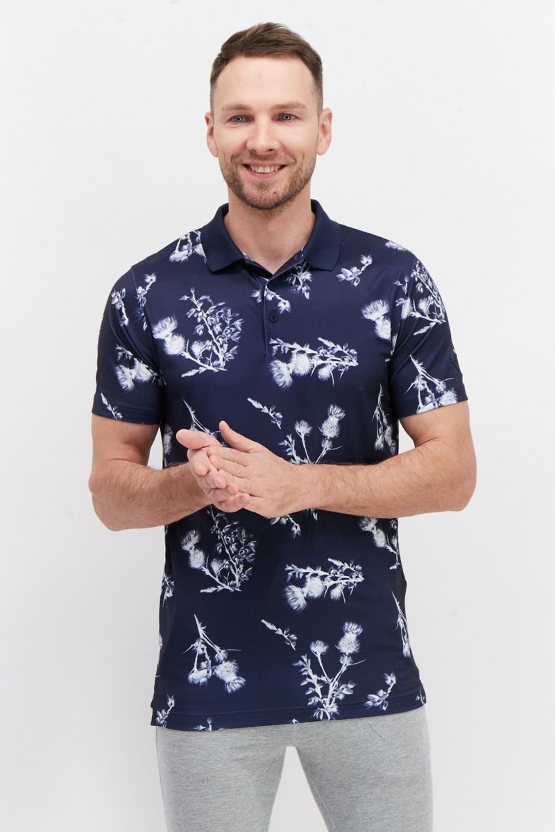 PUMA قميص بولو رياضي للرجال مناسب في الهواء الطلق، أزرق داكن - Image 1