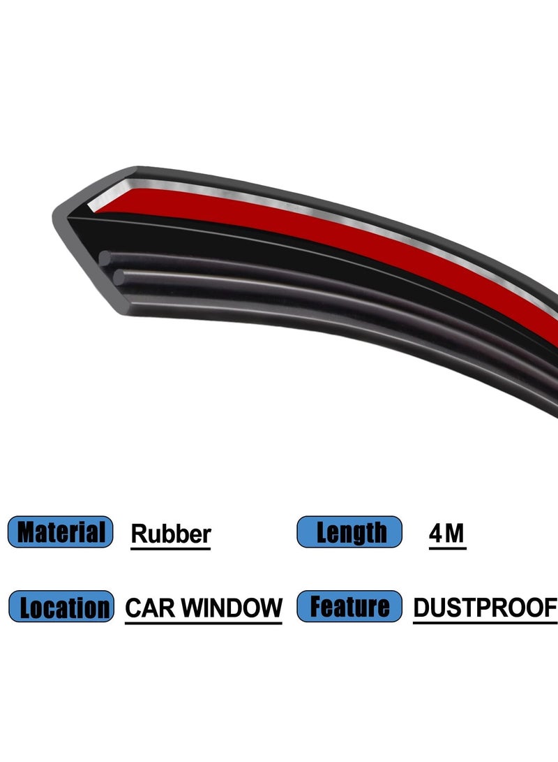 SYOSI 4M Car Window Side Seal Strip, Weatherproof, Soundproof, and Dust-Resistant Rubber Seal Strip for Enhanced Insulation and Trim Molding - Image 3
